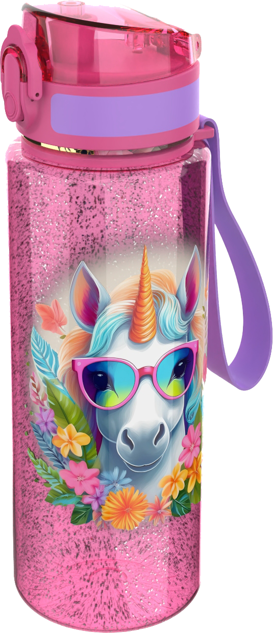 Waterfles unicorn glitter