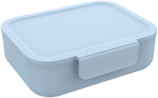 Lunchbox met clip blauw