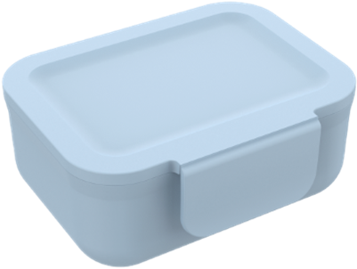 Snackdoosje met clip blauw