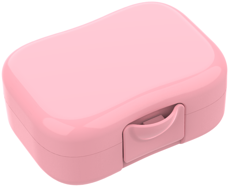 snackdoosje met clip roze